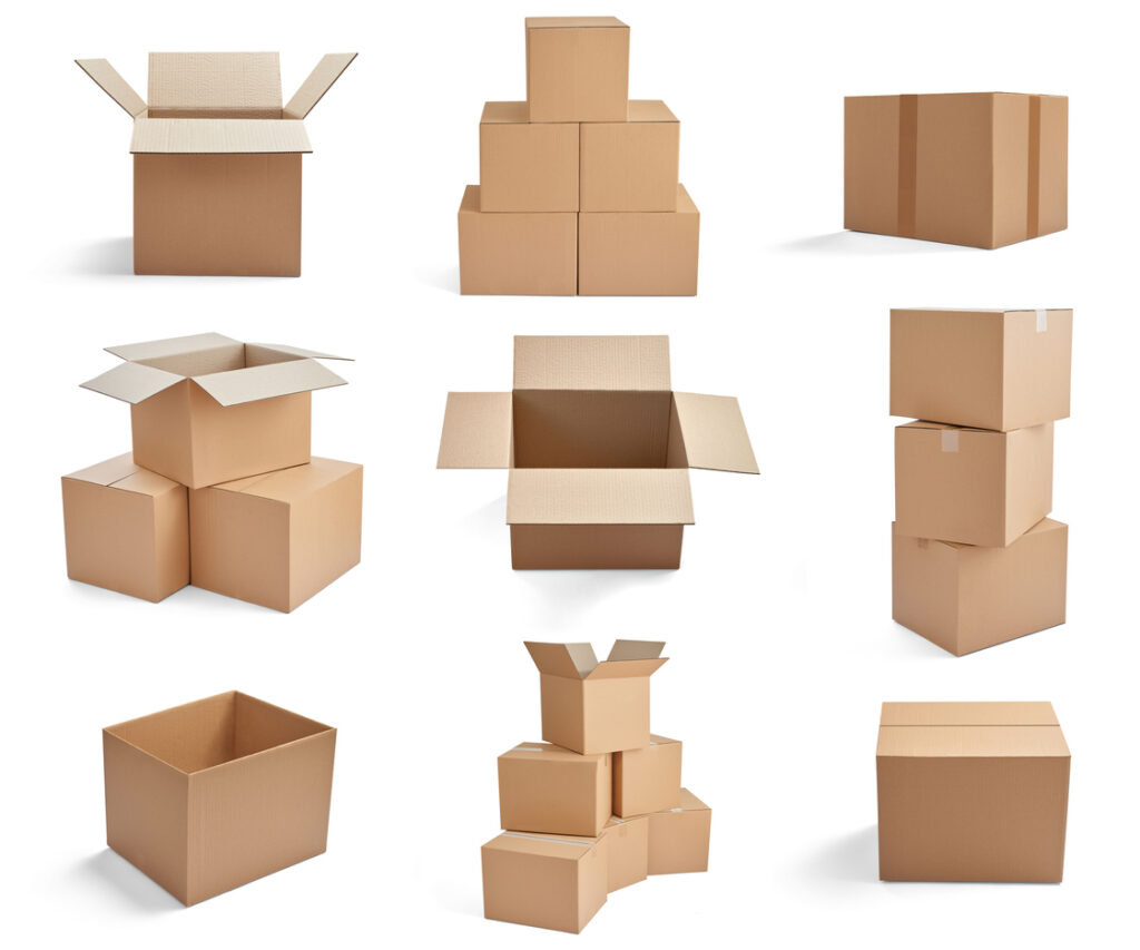 packaging option — box package delivery cardboard carton stack